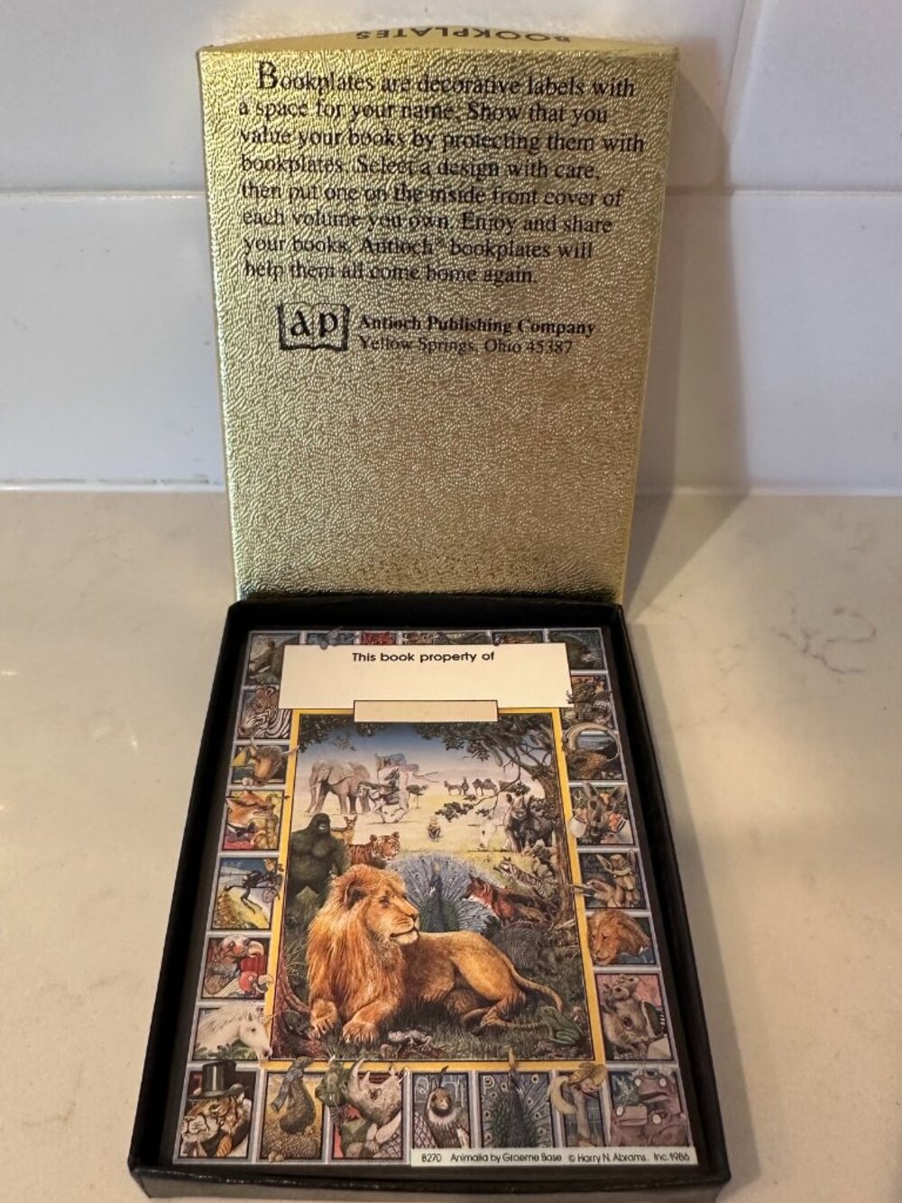Vintage Antioch Publishing Self Stick Bookplates Animalia Animal Jungle Lion 19